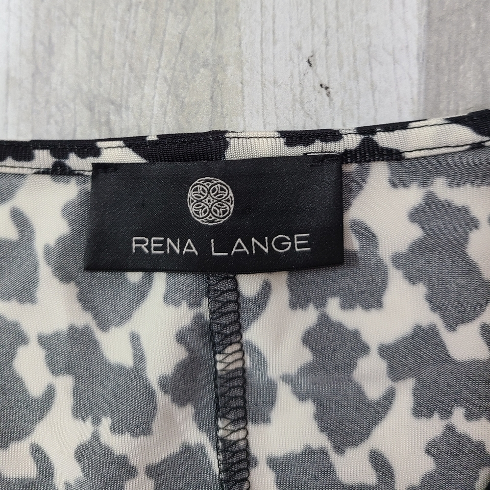 Rena Lange Long Sleeve Dog Print Faux Wrap… - Picture 5 of 6
